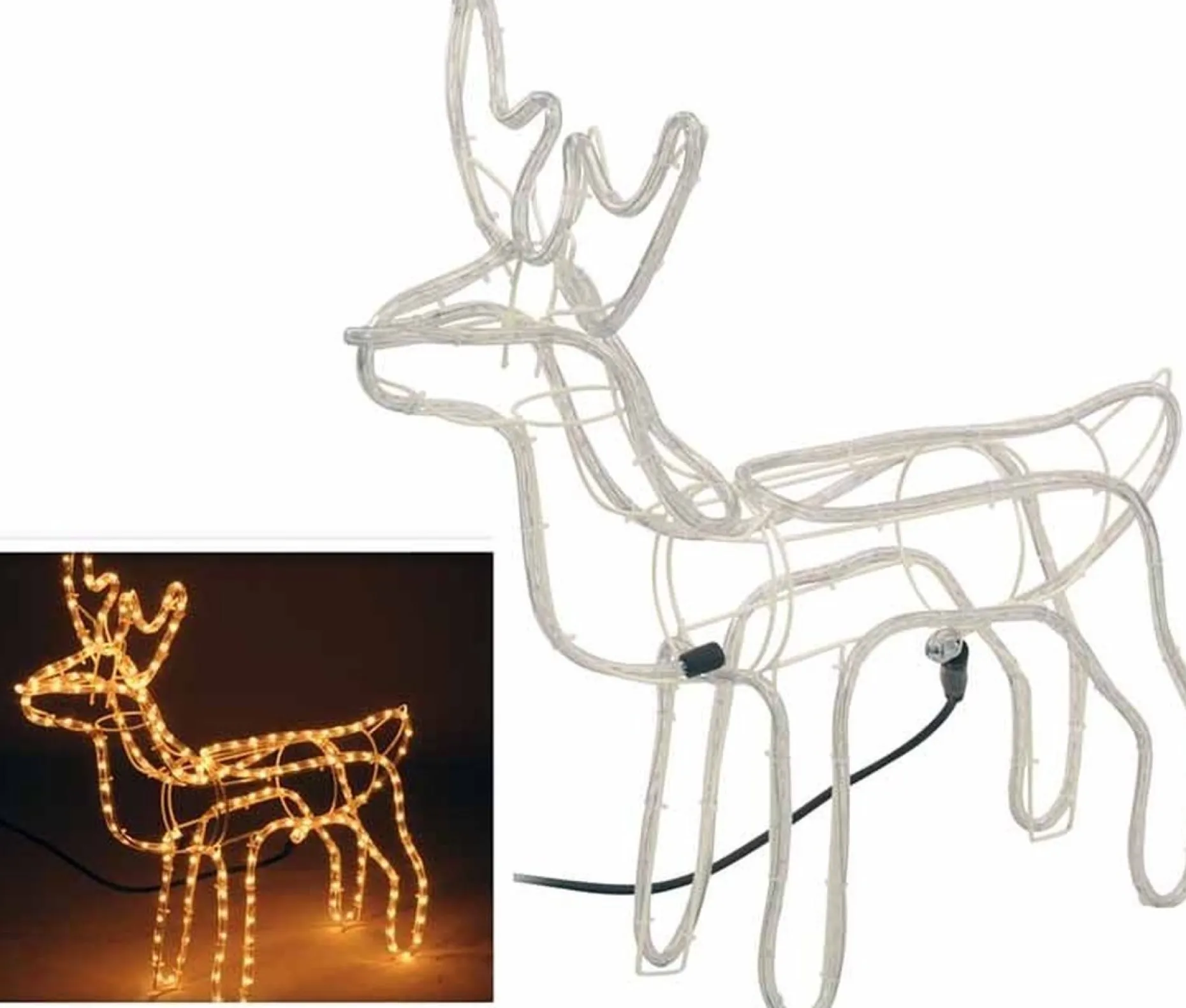 DecorativeLIghting Verlichte Kerstfiguren^3D Rendier Lichtslang Met (216 Lampjes)Decorative Lighting