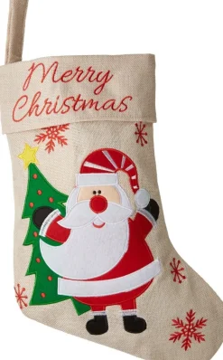 Tectake Dressforfun - Sint-Niklaaslaarzen In Jutelook Met Kerstmanmotief - Verkleedkleding Kostuum Halloween Verkleden Feestkleding Carnavalskleding Carnaval Feestkledij Partykleding - 303316 Cheap