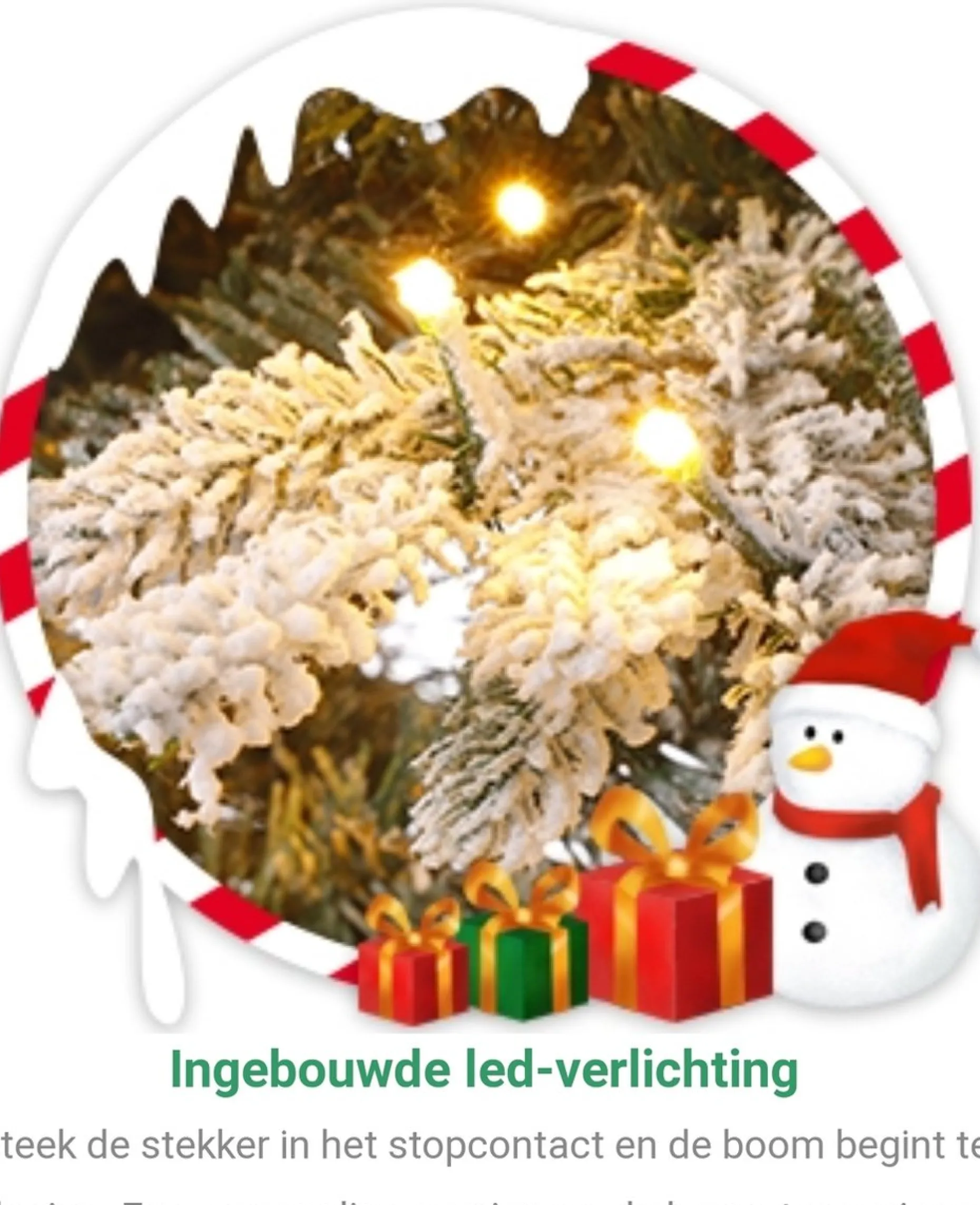 Zilverspar Kunstkerstbomen^Edelspar Kunstkerstboom Met Sneeuw En Warmwitte Verlichting 210Cm - Kerstboom Met Witte Sneeuw En Led Lampjes - Kunstboom - Brandwerend - Kunstboom - Kerstversiering - Kerstboomverlichting - Kerstboomstandaard - Kerstboom Met Led