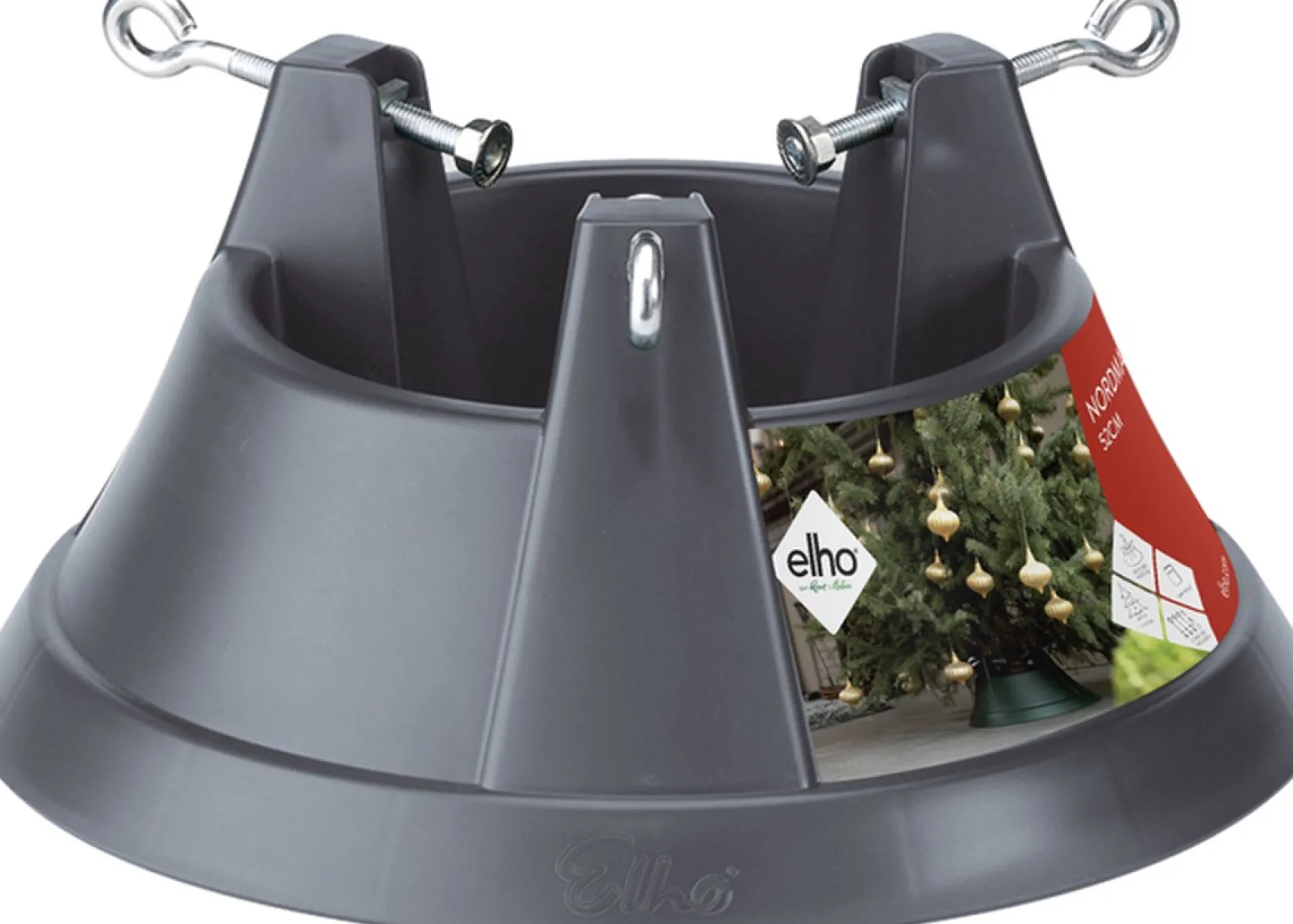 Elho Kerstboomstandaarden^ Nordman 39 - Kerstboomstandaard Voor Binnen - O 39.2 X H 18.0 Cm - Zwart/Antraciet