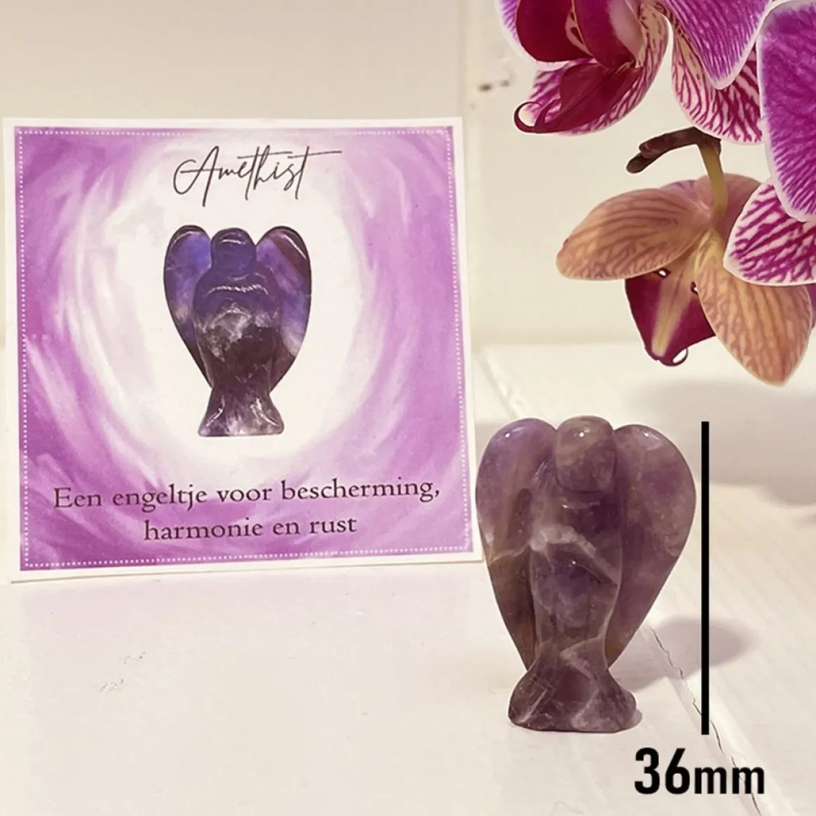 Engel Amethist - Edelsteen - Kristal - Stenen Bescherm - Angel - Cadeau - Geschenk - Gift Bescherming - Harmonie - Rust Paars Best Sale