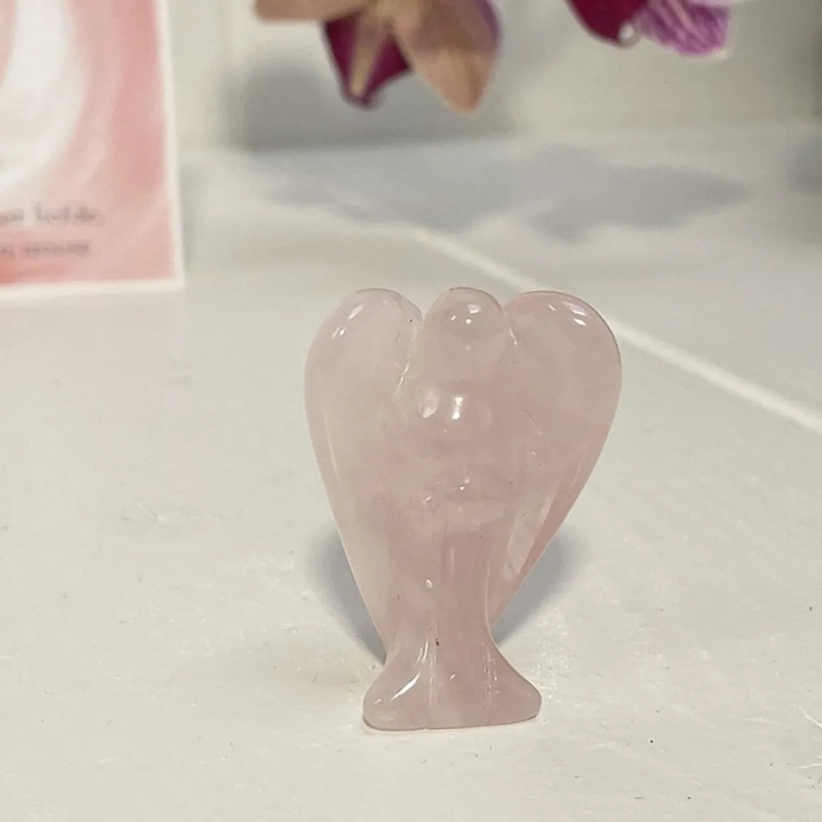 Engel Nkwarts - Kristal - Edelsteen - Bescherm - Angel - Rosequartz - Geschenk - Cadeau - Gift - Liefde - Troost - Vriendschap Roze Flash Sale