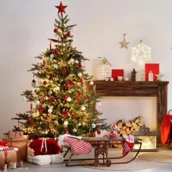 Everlands Kunstkerstbomen^ Grandis Fir Kunstkerstboom | 210 Cm | 550 Led | 2326 Takken