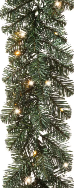 Everlands Kunstkerstbomen^ Kerstboom-Kerstkrans-Dennenslinger Set - Met Licht