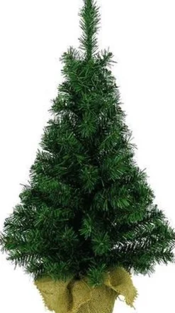 Everlands Kunstkerstbomen^ Kerstboom/Kunstboom - In Jute Zak - 60 Cm