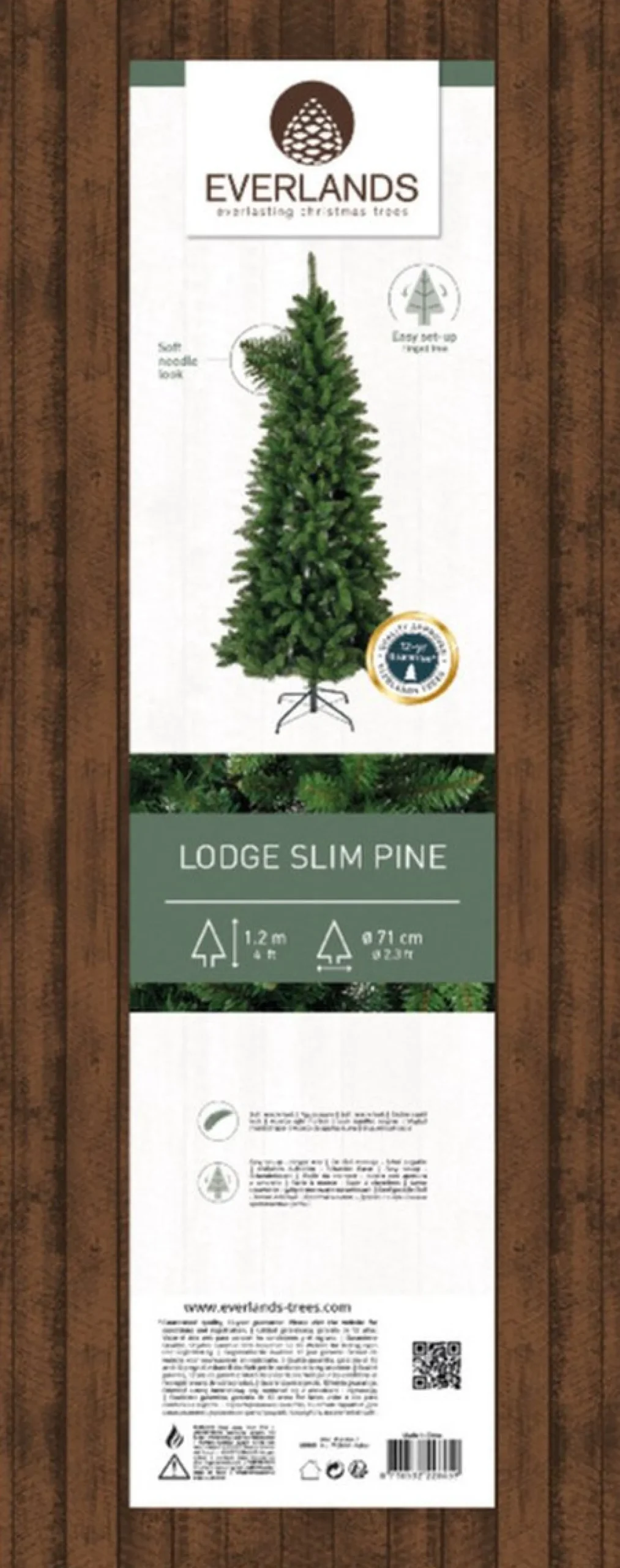 Everlands Kunstkerstbomen^ Kunst Kerstboom/Kunstboom - Groen - 120 Cm - Slank