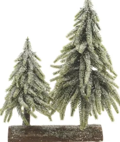 Everlands Kunstkerstbomen^ Mini Bomen Op Stronk - Kerstboom - 28X16X28 Cm Groen Tips 218
