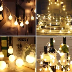 Bantach Lichtslangen^Fancylifestyle® Lichtsnoer Buiten - Zonne Energie - Cotton Ball Lights - Lichtslinger 10 Meter, 100 Led Lichtjes – Sfeerverlichting – Tuinverlichting