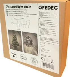 Fedec Kerstboomverlichting^ 500 Leds Kerstverlichting Binnen En Buiten- 15 Meter - Clusterverlichting - Warm Wit