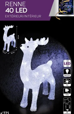 Feeric lights u0026 Christmas Verlichte Kerstfiguren^Feeric Christmas Rendier Met Licht - 45,5 Cm -40 Led Lampjes- Verlichte Figuren