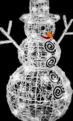 Feeric lights u0026 Christmas Verlichte Kerstfiguren^Feeric Lights And Christmas Verlichte Sneeuwpop - Figuur - 60 Cm - 100 Leds Gekleurd