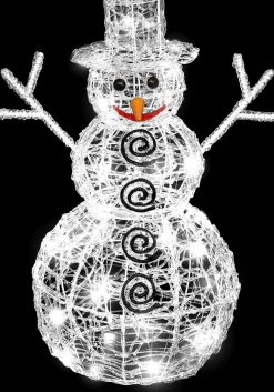 Feeric lights u0026 Christmas Verlichte Kerstfiguren^Feeric Lights And Christmas Verlichte Sneeuwpop - Figuur - 60 Cm - 100 Leds Gekleurd