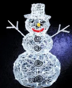 Feeric lights u0026 Christmas Verlichte Kerstfiguren^Feeric Lights And Christmas Verlichte Sneeuwpop - Figuur - 60 Cm - 100 Leds Gekleurd