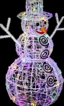 Feeric lights u0026 Christmas Verlichte Kerstfiguren^Feeric Lights And Christmas Verlichte Sneeuwpop - Figuur - 60 Cm - 100 Leds Gekleurd