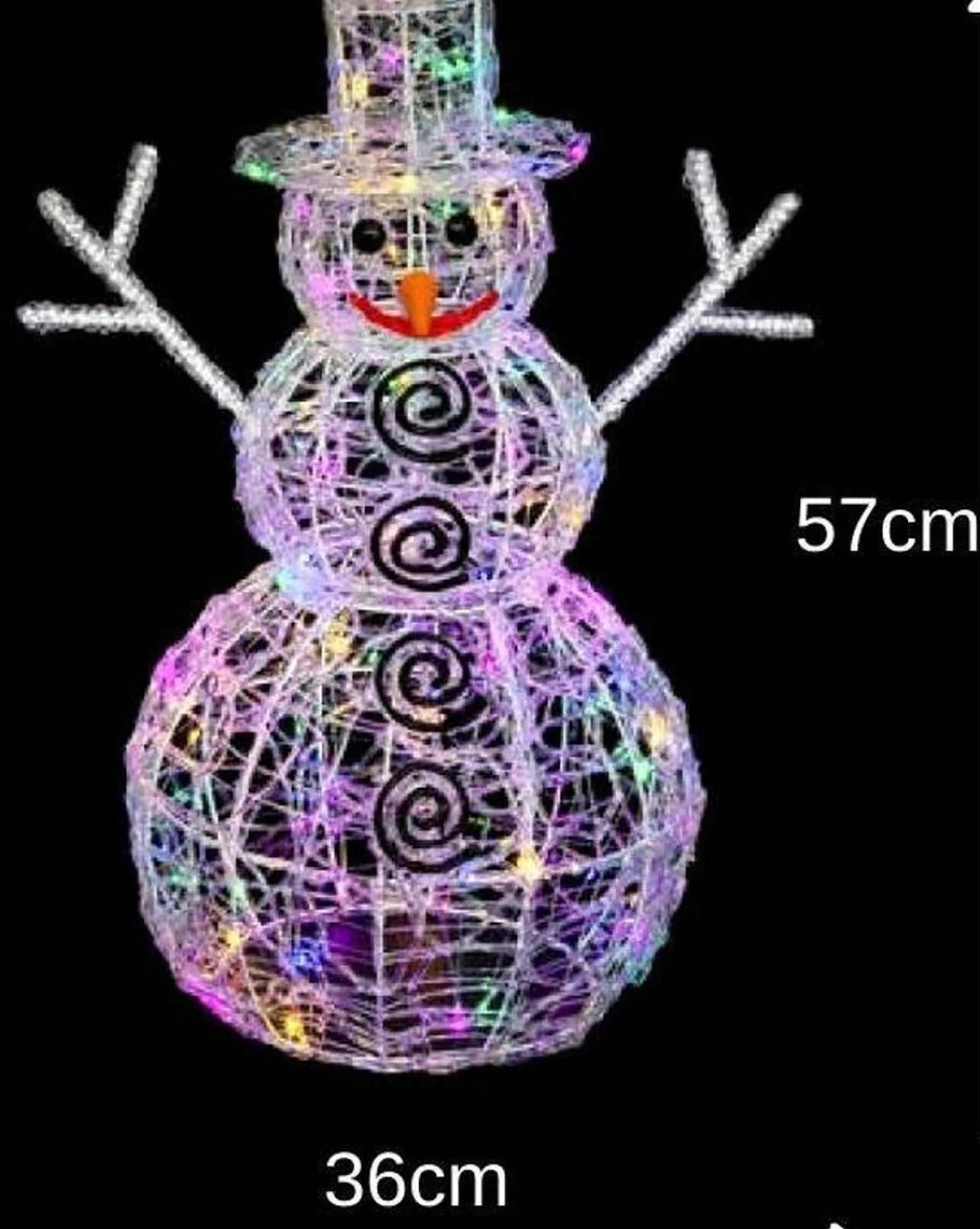 Feeric lights u0026 Christmas Verlichte Kerstfiguren^Feeric Lights And Christmas Verlichte Sneeuwpop - Figuur - 60 Cm - 100 Leds Gekleurd