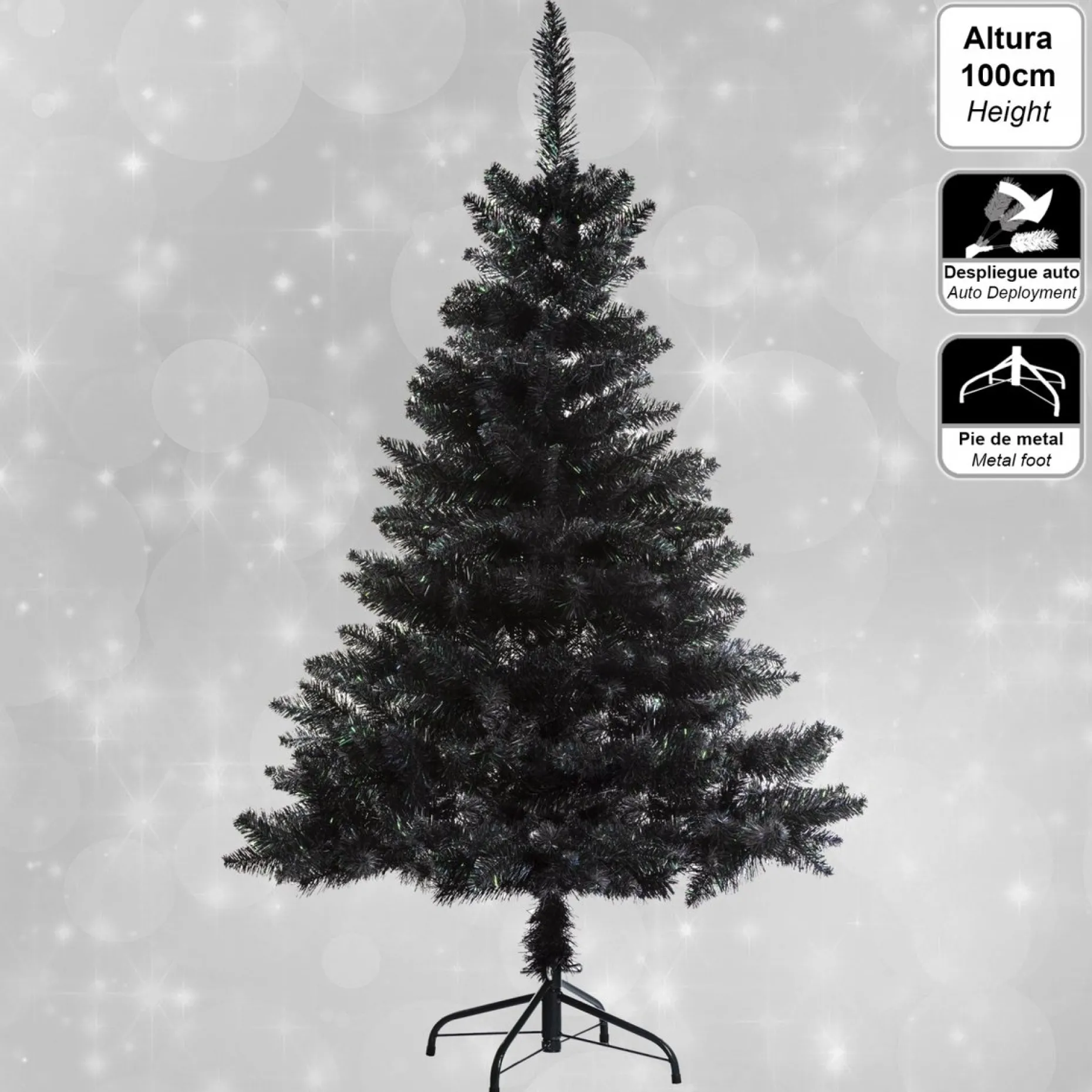 Feeric lights u0026 Christmas Kunstkerstbomen^Feeric Lights - Kunstkerstboom - Kerstdecoratie - Zwart - 150Cm