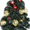 Everlands Kunstkerstbomen^Fiber Optic Kerstboom/Kunst Kerstboom Met Verlichting En Kerstballen 60 Cm - Fibre Kerstbomen Met Lampjes/Lichtjes