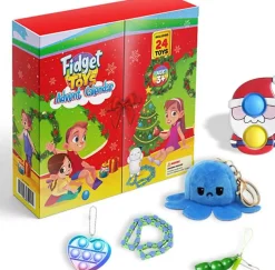 Happy Shopper Adventskalenders^Fidget Toys Adventskalender 2023 – Pop It - Adventkalender Kinderen - Pakket - Speelgoed - Luxe Uitvoering – 24 Unieke Toys