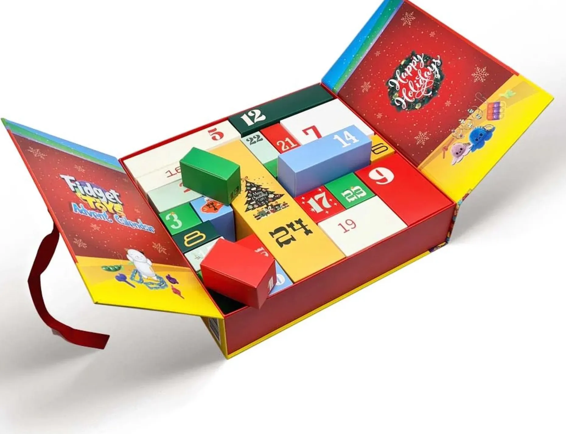 Happy Shopper Adventskalenders^Fidget Toys Adventskalender 2023 – Pop It - Adventkalender Kinderen - Pakket - Speelgoed - Luxe Uitvoering – 24 Unieke Toys