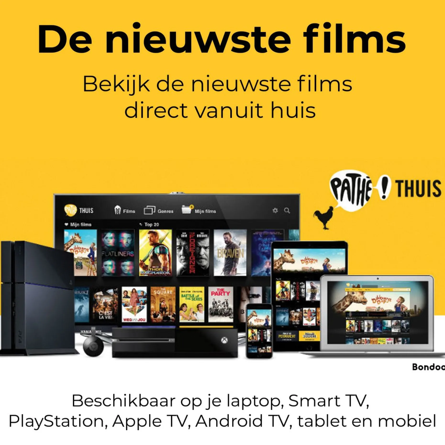 Bondoo Kerstpakketten^Filmpakket Small - Pathe Thuis - Cadeaupakket Met Film Voucher - Brievenbus - Kerstcadeau