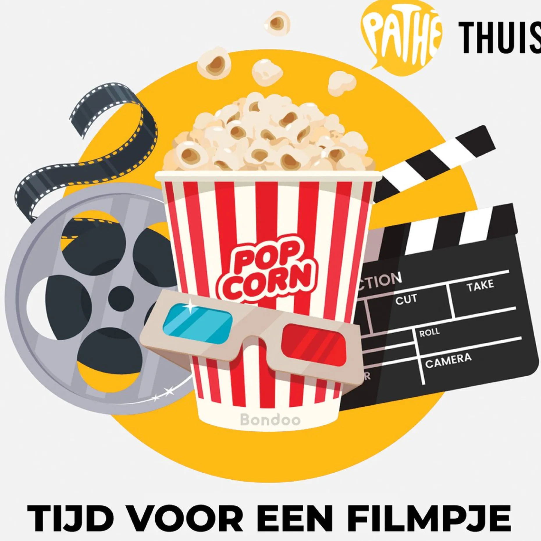 Bondoo Kerstpakketten^Filmpakket Xl - Pathe Thuis - Cadeaupakket Met Film Voucher - Brievenbus - Kerstcadeau