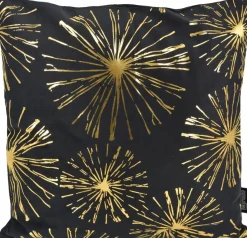 Gek op Kussens! Fireworks / Vuurwerk Kussenhoes | Katoen/Polyester | 45 X 45 Cm | Zwart/Goud Sale