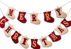 FLOOQ Kerstversiering Kersthanger Sokken - Kerstdecoratie Voor Binnen En Buiten - Kerstboomversiering - Kerstfiguren - 1 Stuk Cheap