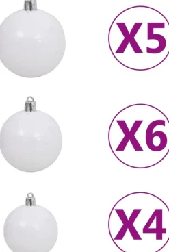 Furniture Limited - Kerstboom Met Led's, Kerstballen En Sneeuw Smal 120 Cm Groen Hot