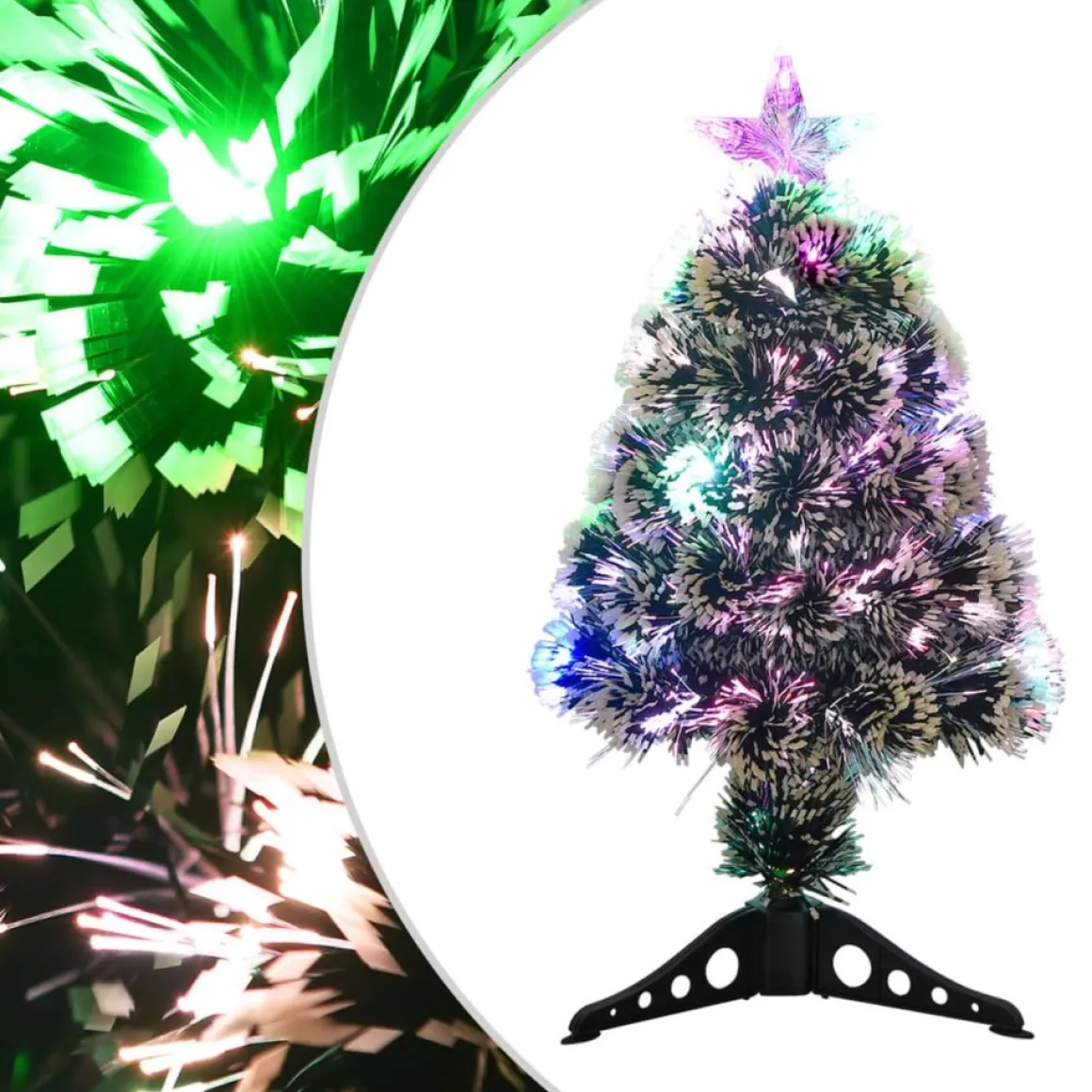 Furniture Limited - Kerstboom Met Led's 64 Cm Glasvezel Groen En Wit Clearance