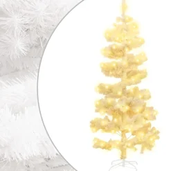 Furniture Limited - Spiraalkerstboom Met Standaard En Led's 180 Cm Pvc Wit Store
