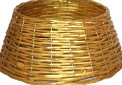 Gerim Kerstboomstandaarden^ Kerstboomrok/Kerstboommand - Goud Gevlochten - D38 Cm En H16 Cm - Voor Kerstboom Van 120 Cm