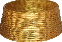 Gerim Kerstboomstandaarden^ Kerstboomrok/Kerstboommand - Goud Gevlochten - D58 Cm En H21 Cm - Voor Kerstboom Van 210 Cm