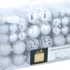Gifts@Home Giftsome Kerstballen Set - Plastic Kerstballen - Incl. Piek - O 3/4/6 Cm - Kerstversiering Kerstboom - 101 Stuks: Mat, Glanzend, Glitter En Open - Zilver Store