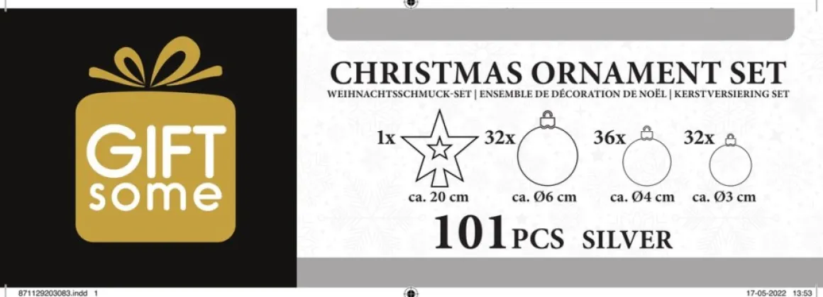 Gifts@Home Giftsome Kerstballen Set - Plastic Kerstballen - Incl. Piek - O 3/4/6 Cm - Kerstversiering Kerstboom - 101 Stuks: Mat, Glanzend, Glitter En Open - Zilver Store