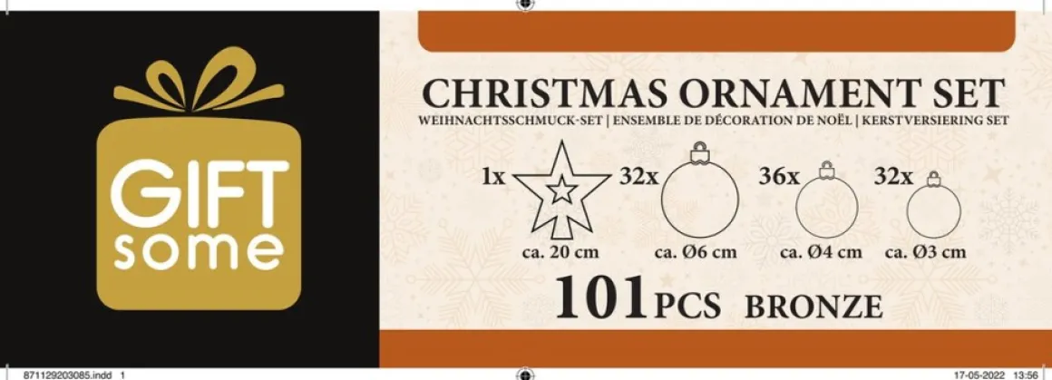 Giftsome Kerstballen Set - Plastic Kerstballen - Incl. Piek - O 3/4/6 Cm - Kerstversiering Kerstboom - 101 Stuks: Mat, Glanzend, Glitter En Open - Bruin/ Koper Store