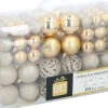 Gifts@Home Giftsome Kerstballen Set - Plastic Kerstballen - Incl. Piek - O 3/4/6 Cm - Kerstversiering Kerstboom - 101 Stuks: Mat, Glanzend, Glitter En Open - Goud Best Sale