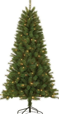 Giftsome Kunstkerstbomen^ Kunstkerstboom Met Verlichting - Kerstboom Met Led Verlichting - Opvouwbare Takken - Warm Wit Licht - 185 Cm - Lichtboom 140 Led Lampjes - Boom Voor Binnen - Groen