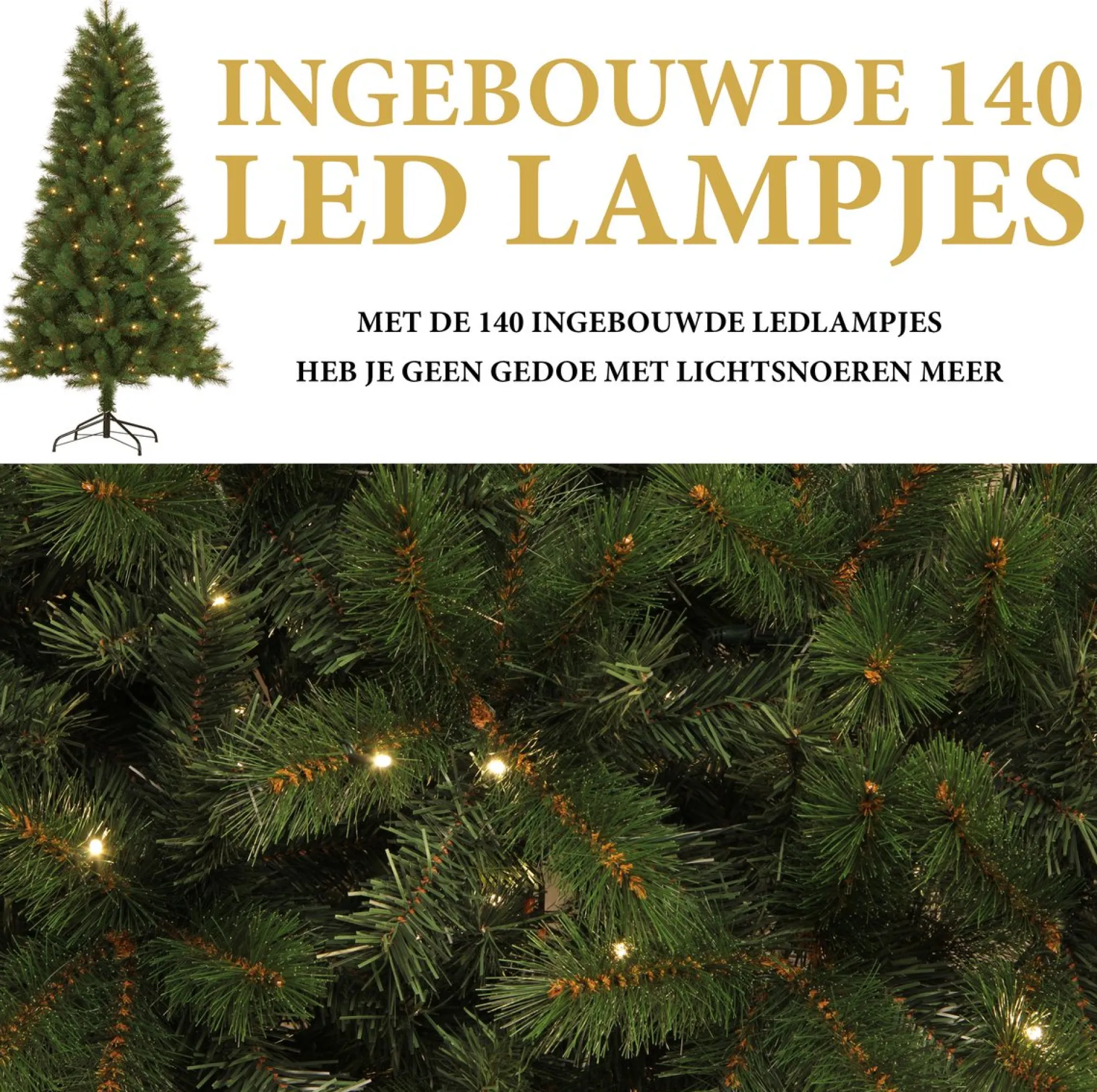 Giftsome Kunstkerstbomen^ Kunstkerstboom Met Verlichting - Kerstboom Met Led Verlichting - Opvouwbare Takken - Warm Wit Licht - 185 Cm - Lichtboom 140 Led Lampjes - Boom Voor Binnen - Groen