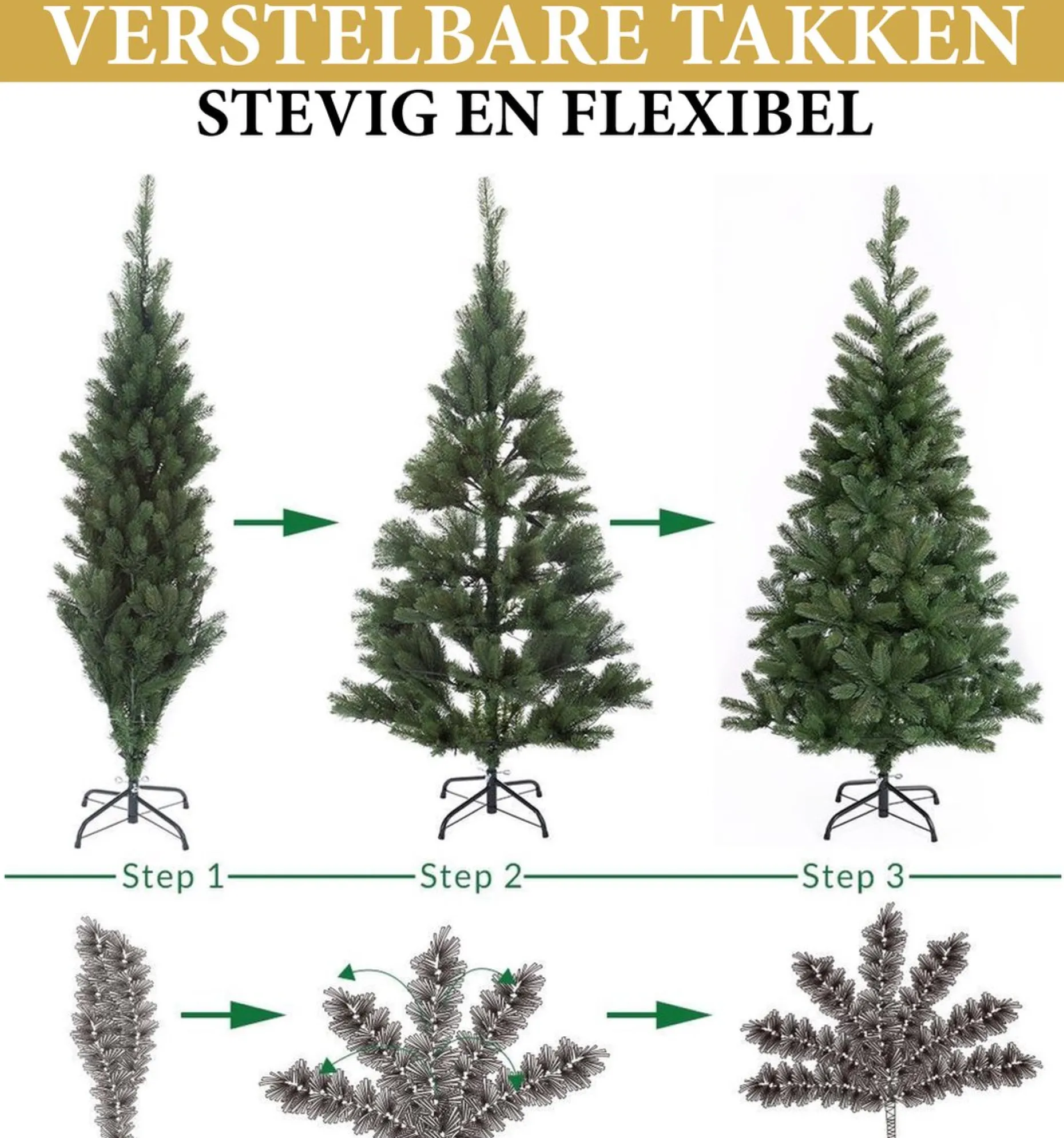 Giftsome Kunstkerstbomen^ Kunstkerstboom Met Verlichting - Kerstboom Met Led Verlichting - Opvouwbare Takken - Warm Wit Licht - 185 Cm - Lichtboom 140 Led Lampjes - Boom Voor Binnen - Groen