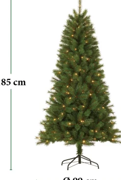 Giftsome Kunstkerstbomen^ Kunstkerstboom Met Verlichting - Kerstboom Met Led Verlichting - Opvouwbare Takken - Warm Wit Licht - 185 Cm - Lichtboom 140 Led Lampjes - Boom Voor Binnen - Groen