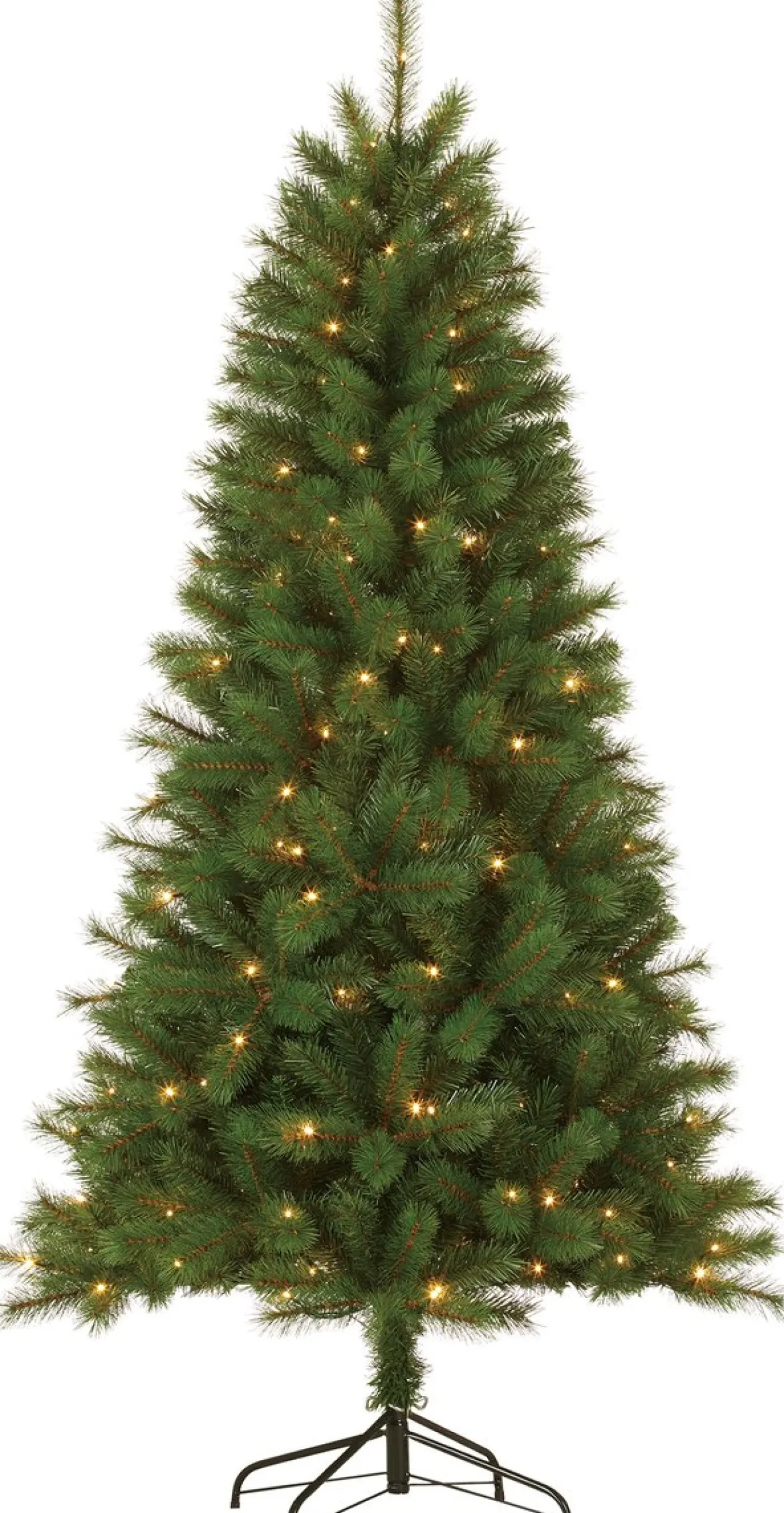 Giftsome Kunstkerstbomen^ Kunstkerstboom Met Verlichting - Kerstboom Met Led Verlichting - Opvouwbare Takken - Warm Wit Licht - 215 Cm - Lichtboom 200 Led Lampjes - Boom Voor Binnen - Groen
