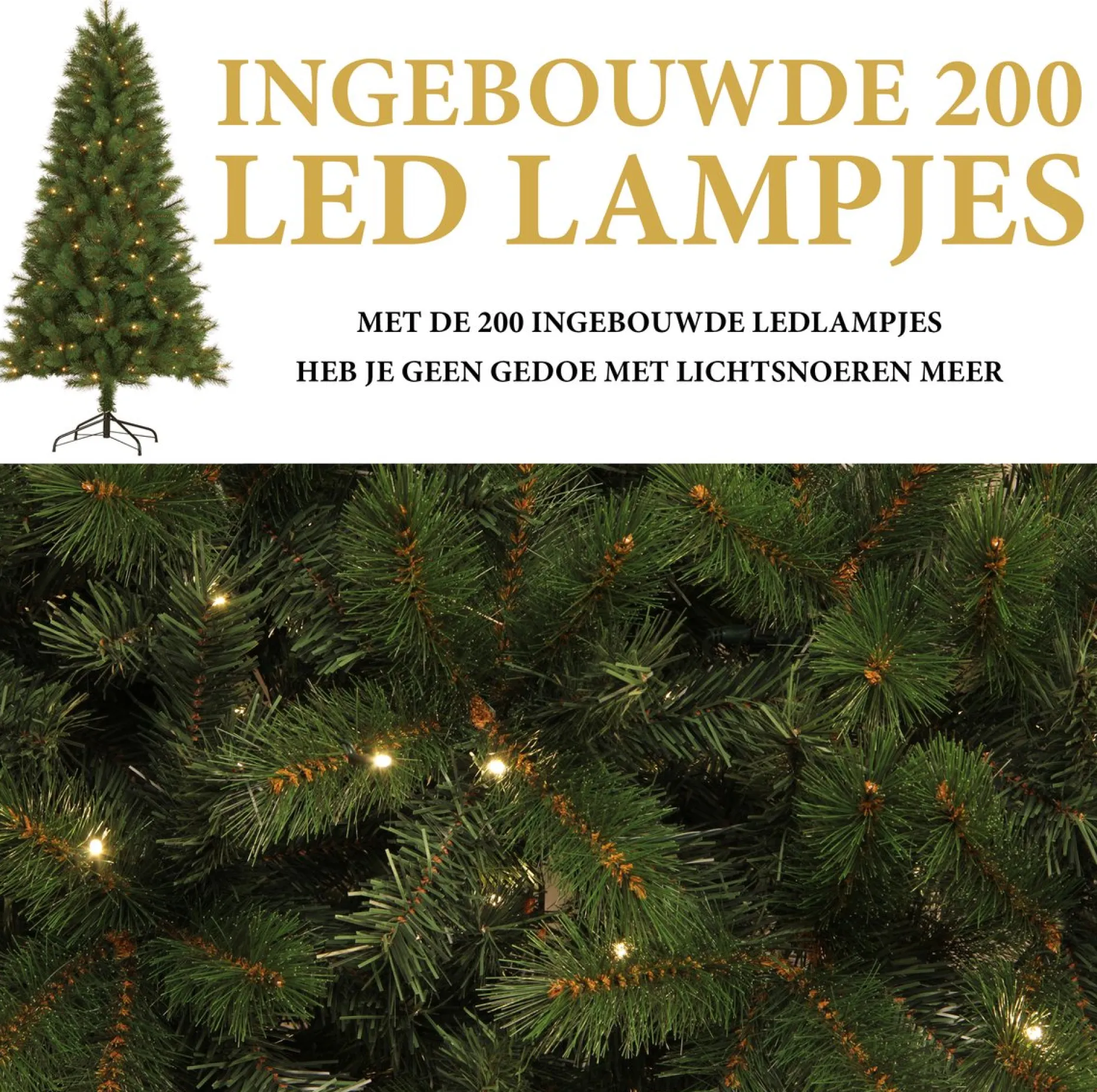 Giftsome Kunstkerstbomen^ Kunstkerstboom Met Verlichting - Kerstboom Met Led Verlichting - Opvouwbare Takken - Warm Wit Licht - 215 Cm - Lichtboom 200 Led Lampjes - Boom Voor Binnen - Groen