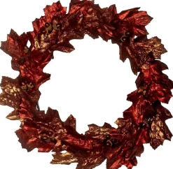 Goodwill Krans Landelijk Eikenblad-Zijde Rood-Bruin-Gemeleerd D 60 Cm Shop