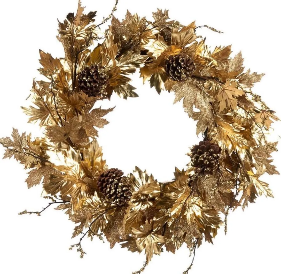 Goodwill Krans Landelijk Maple Leaf Zijde-Dennenappels Goud D 71 Cm Shop