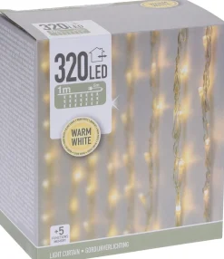 DecorativeLIghting Lichtgordijnen^Gordijnverlichting - 320Led - 100X200Cm - Warm Wit
