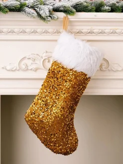 4 season must haves Gouden Christmas Stocking | Kerstsok | Kerstdecoratie | Kerst Sok | Stocking | Goud | Santas Stockings Clearance