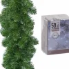 Merkloos Groene Dennen Guirlande/Dennenslinger 270 Cm Inclusief Helder Witte Verlichting Hot