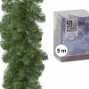Merkloos Groene Dennen Guirlande/Dennenslinger 270 Cm Inclusief Helder Witte Verlichting Best