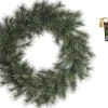 Decoris Groene Kerstkrans 50 Cm Malmo Voor De Deur/Poort Met Gouden Hanger - Kerstversiering/Kerstdecoratie Kransen Store