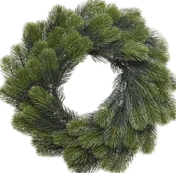 Decoris Groene Kerstkrans/Dennenkrans/Deurkrans 50 Cm Inclusief Helder Witte Verlichting Best